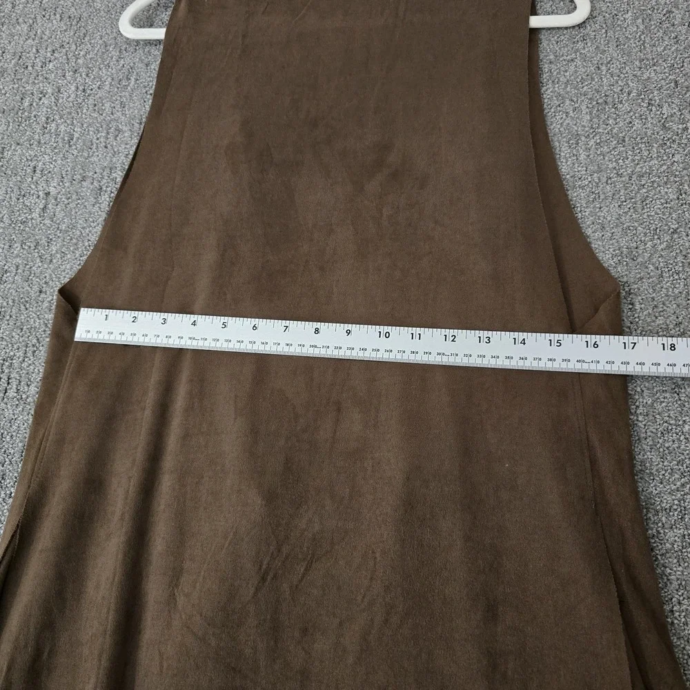 Vocal Microsuede Duster Vest‎ Sleeveless Cardigan Eyelet Boho Western Sz M